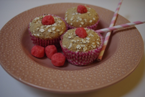 muffins flocons d'avoine fraise tagada